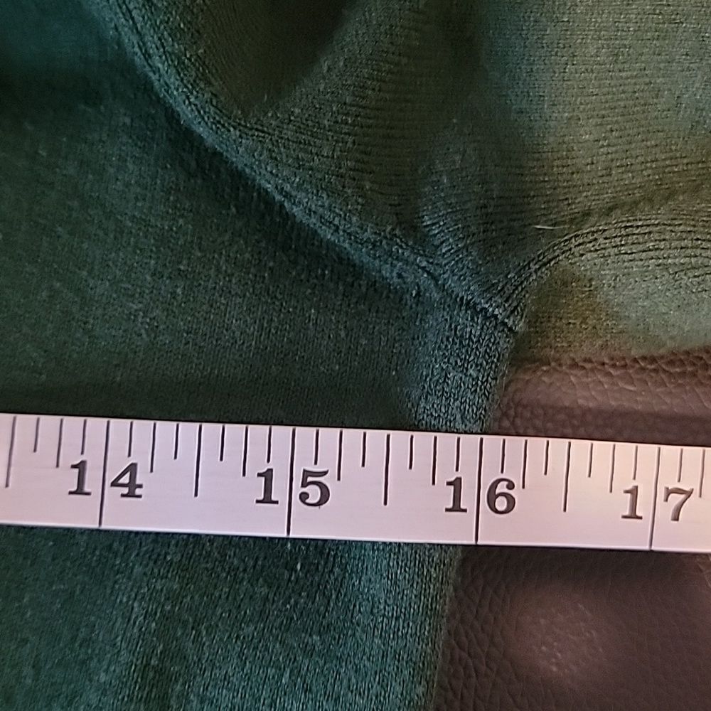 Joan Vass emerald green cardigan Open Front Shawl Collar Womens  Size S - Picture 9 of 10